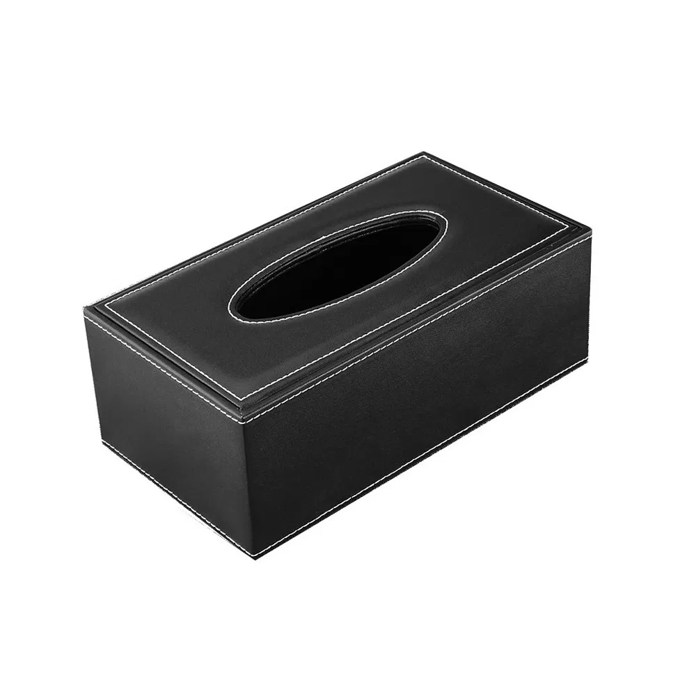 Custom Design Rectangular PU Leather Facial Tissue Box