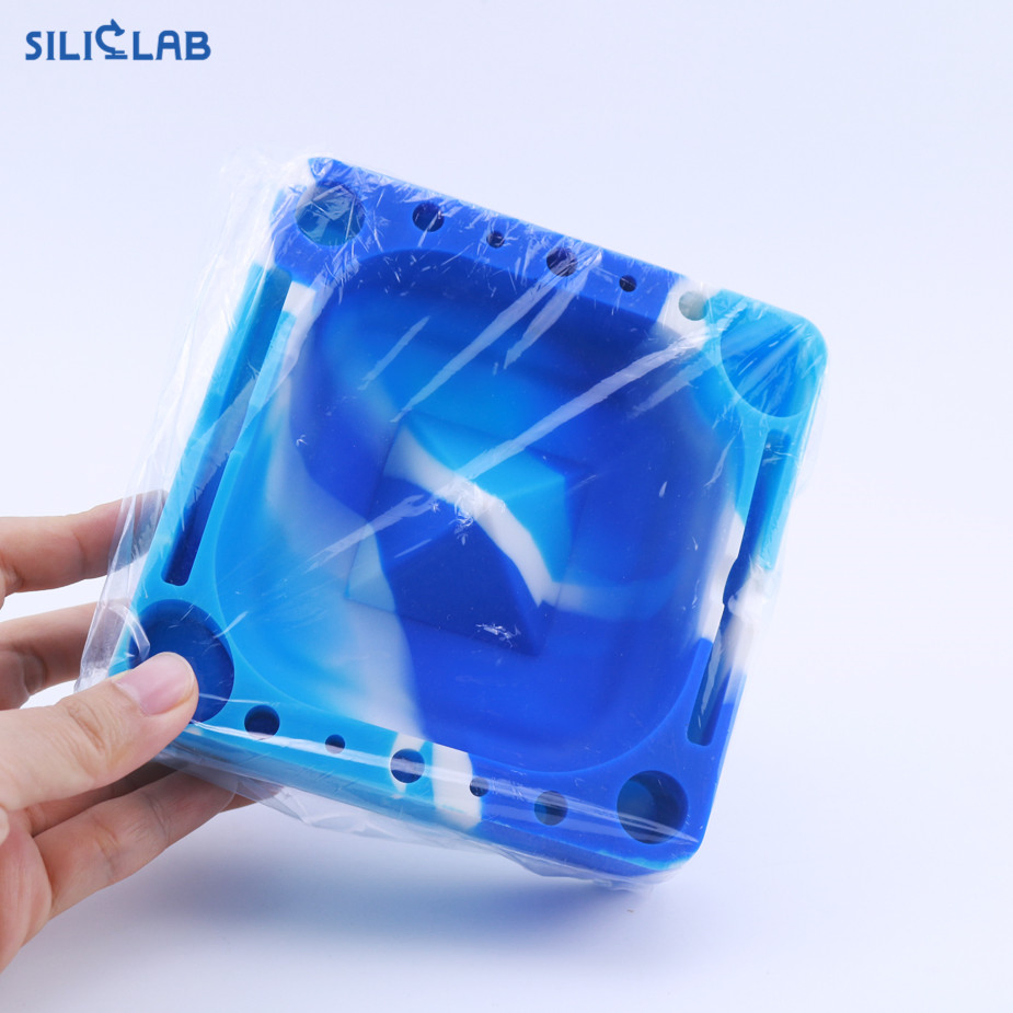 Siliclab Brand Ashtray Custom Logo Square Silicone Ashtray Smoking Tobacco Cigarette Accessories