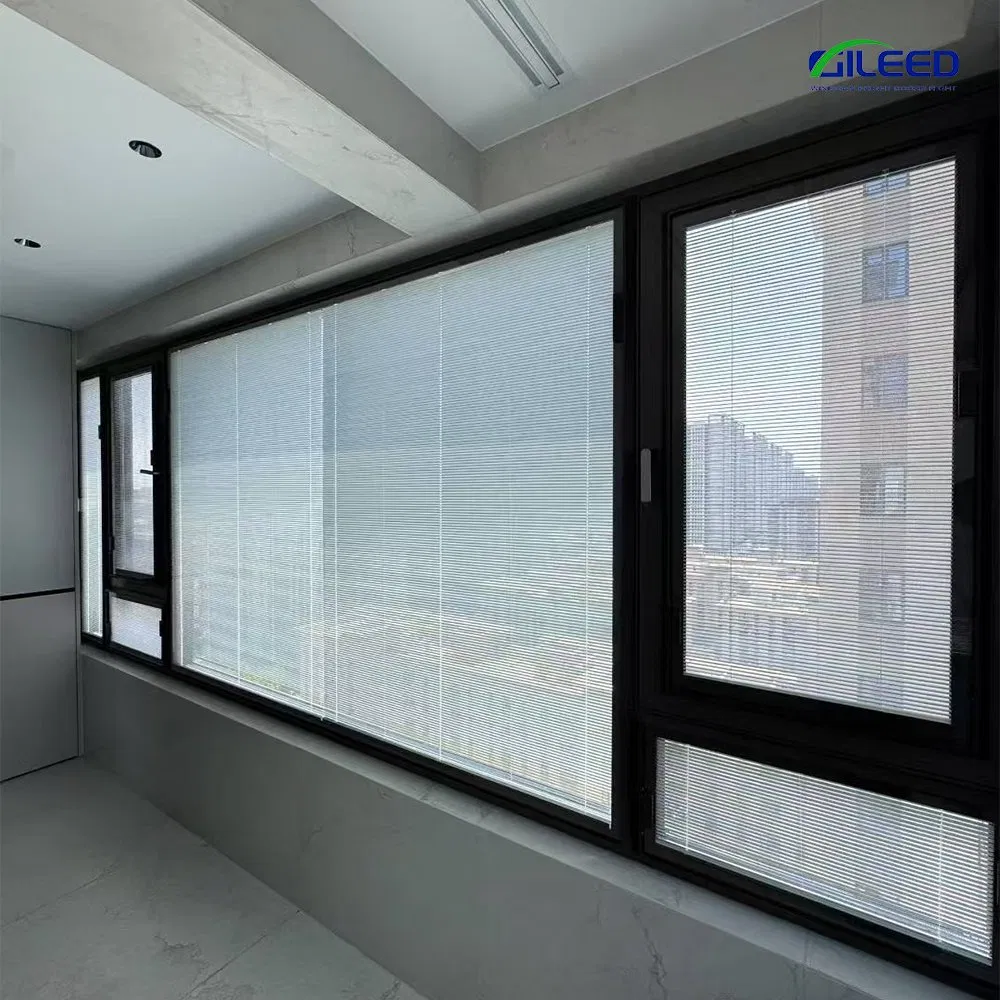 Magnetic Shutter Curtain Built-in Hollow Shutter Blinds Aluminum Alloy Profile for Bedroom