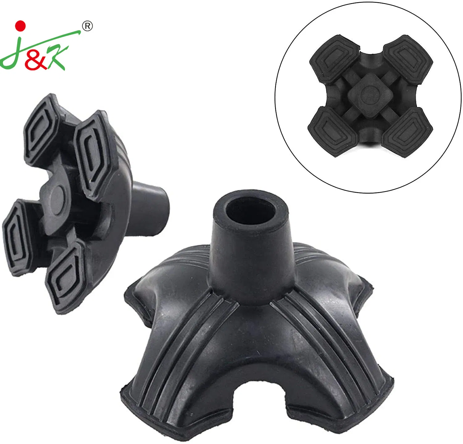 High Quality Anti-Slip Multi-Support Self-Standing Replacement Cane Tip/Cup for Walking Cane/Crutches