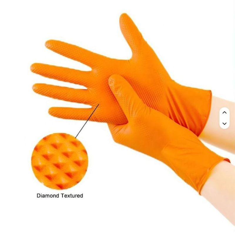 Wholesale Nitrile Diamond Pattern Gloves Disposable Industrial Gloves, Work Gloves