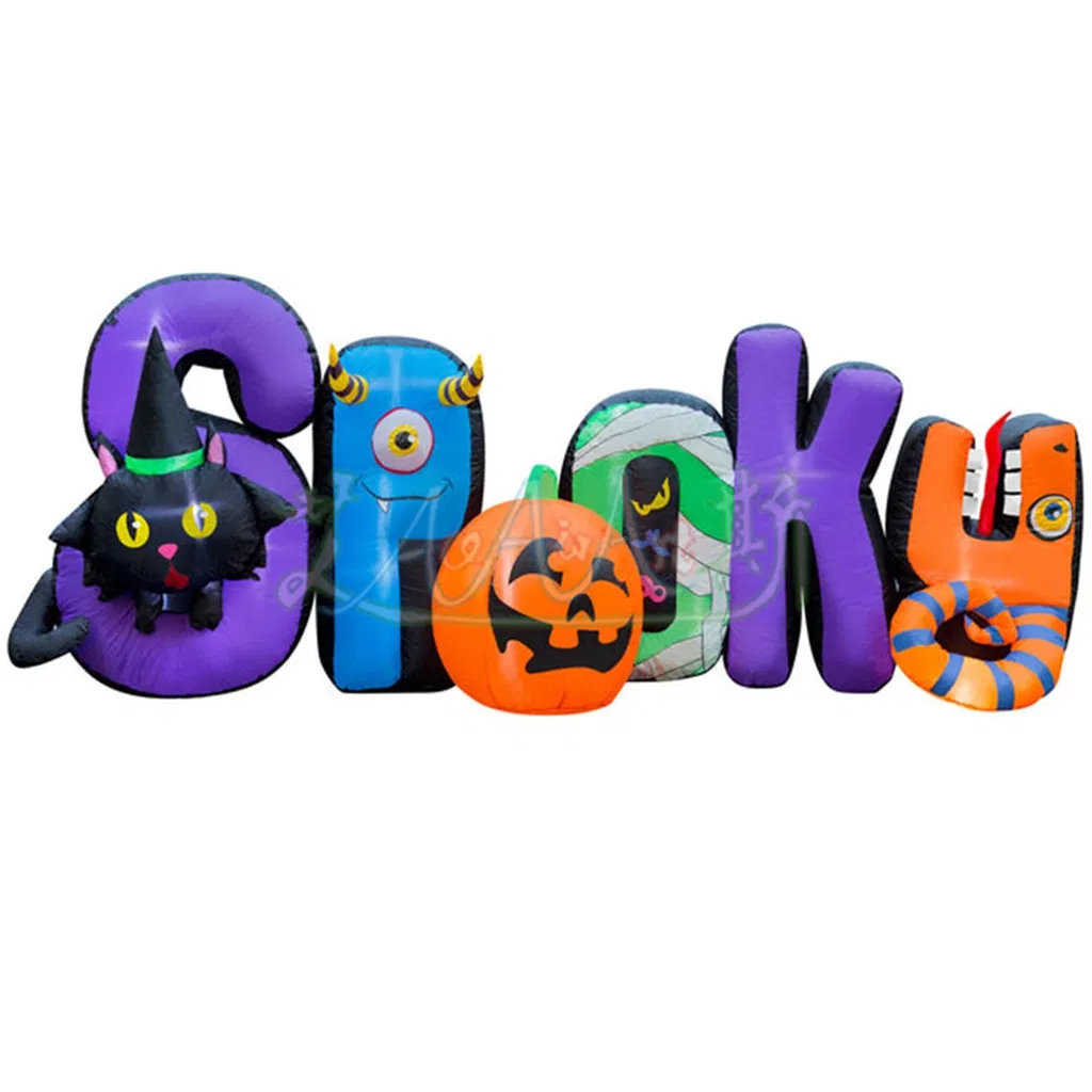 4m Long Halloween Inflatable Spooky Sign Letter for Outdoor Lawn Decoration