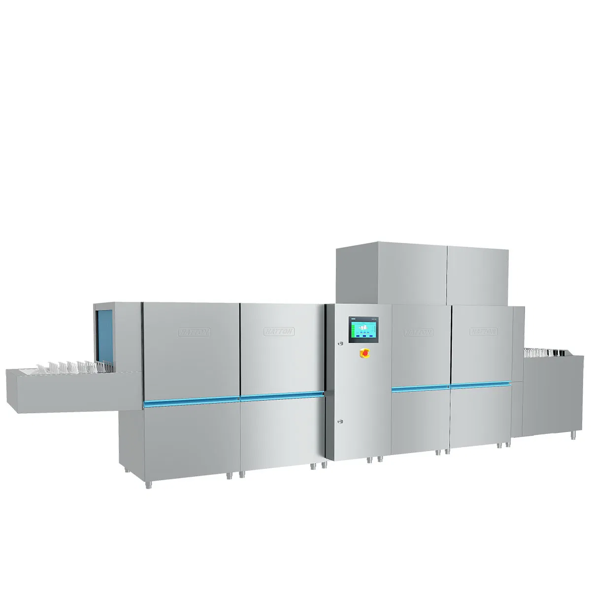 High Capacity Flight Commercial Dishwasher for High Volume Restaurant Kitchens