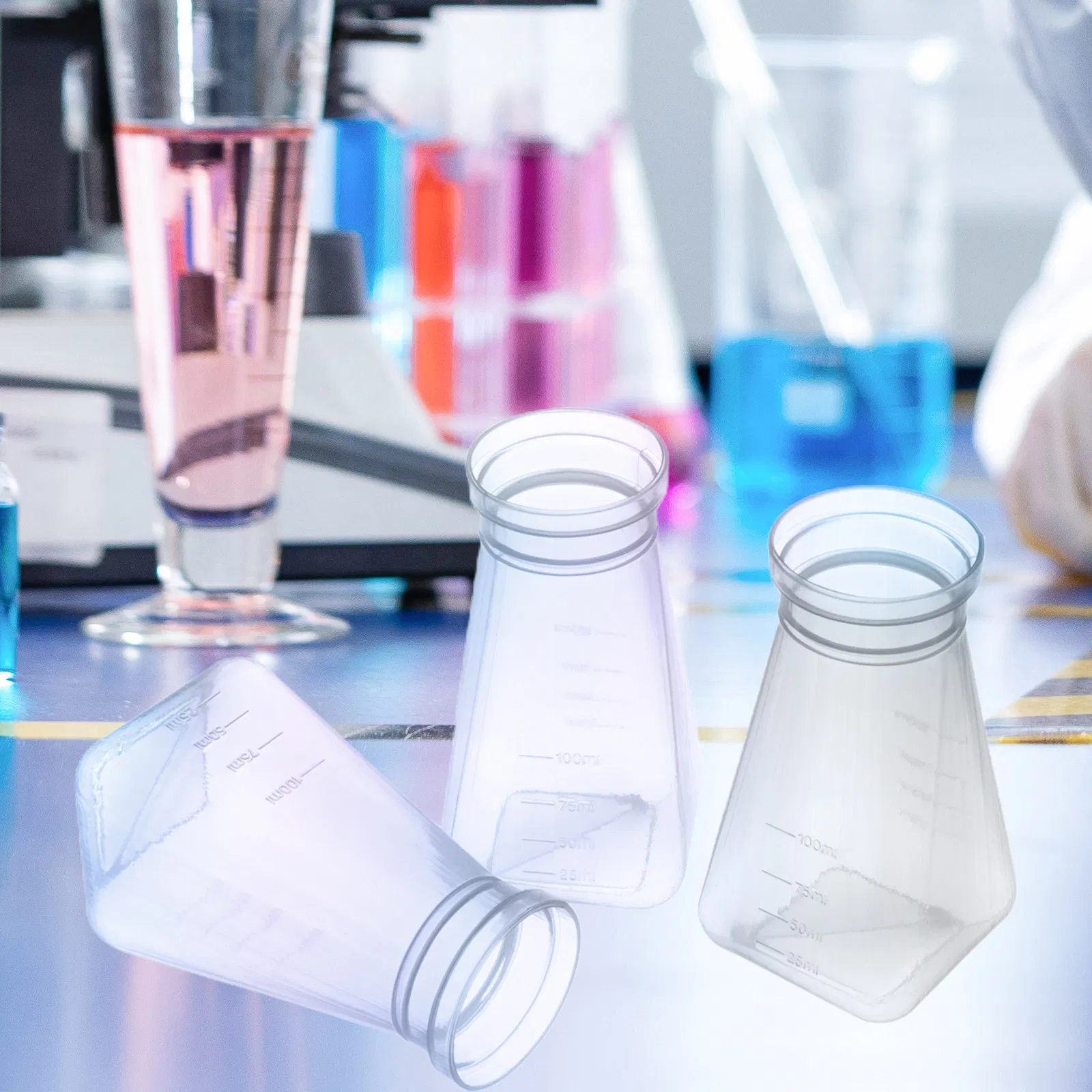 Laboratory Disposable Consumable Plastic PP/PE 6oz Square Bottom Bulk/Trayed Drosophila Bottles