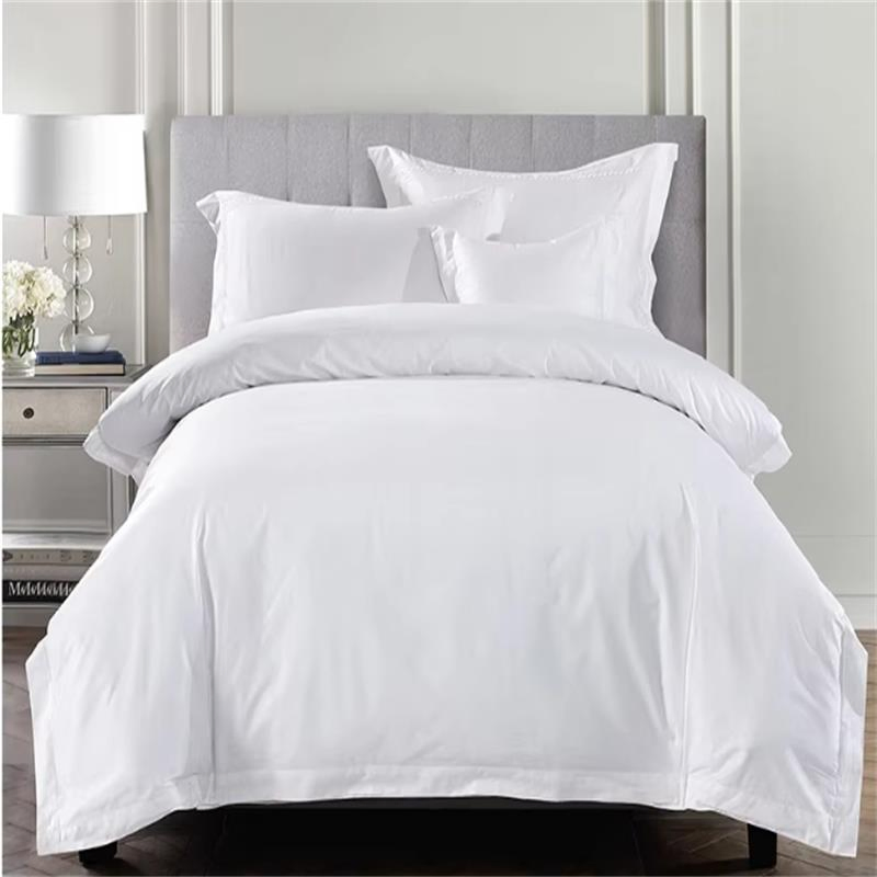 Wholesale 100% Cotton Hotel Duvet Cover Sets 4 Piece Bed Sheet Set Luxury Ultra Soft White Hotel Bedding