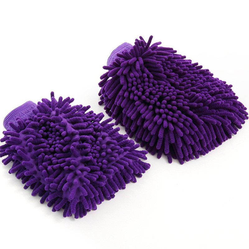 Scratch Free Absorbent Chenille Gloves for Car Cleaning