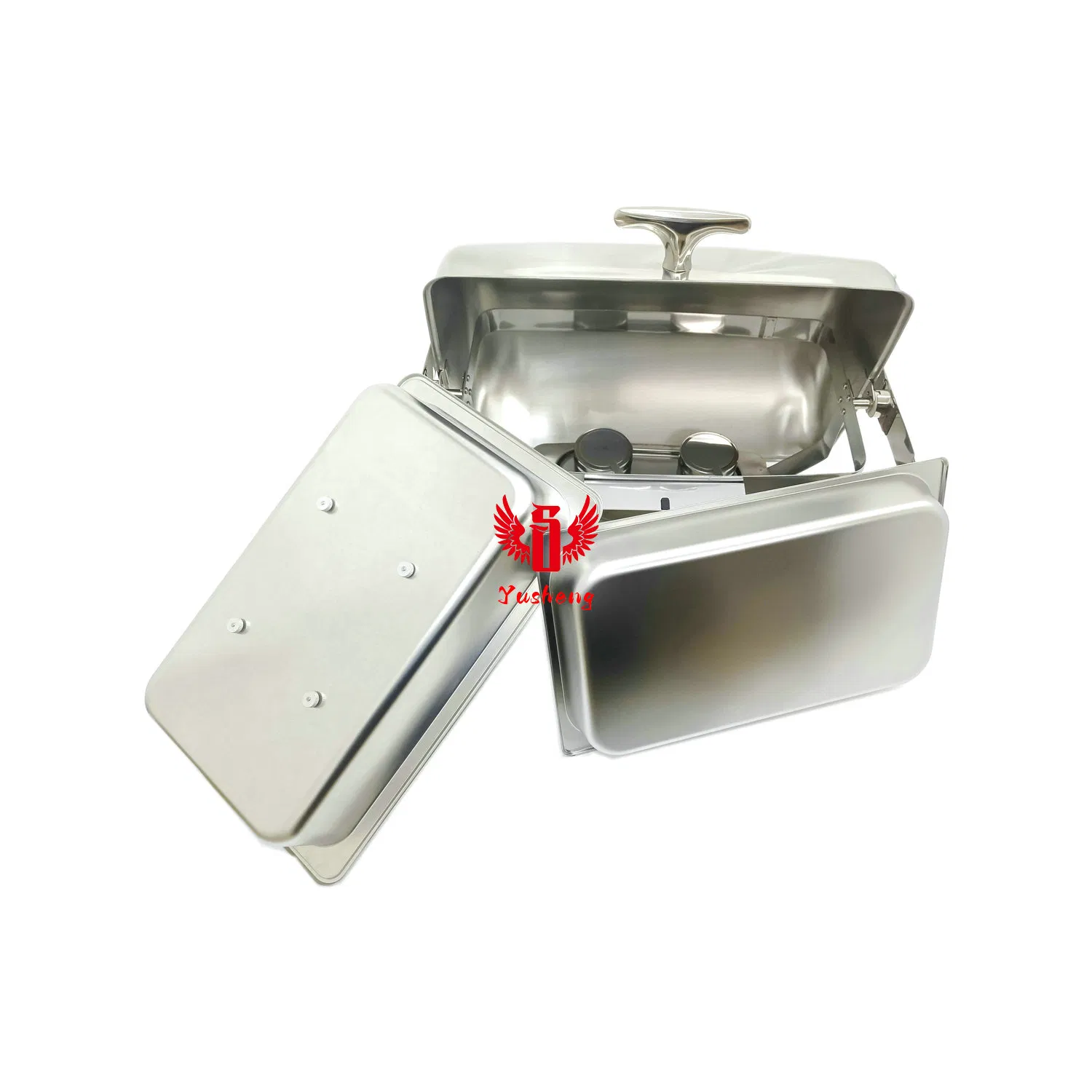201 Unvisible Lid Rectangular Silver Stainless Steel Buffet Chafing Dish Factory Offer