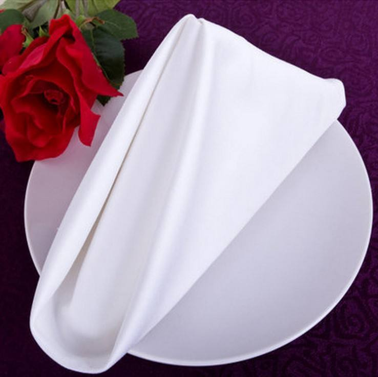 100% Cotton Soft White Napkin Plain Style Wedding Table Cloth for Restaurant Hotel Event Dinner