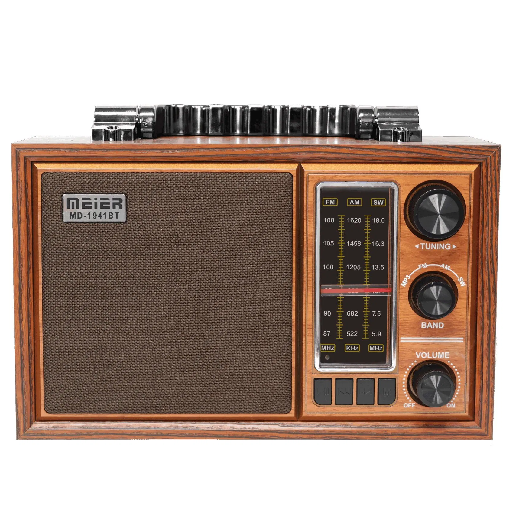 Portable a 3 Band Am FM Sw, Consumer Electronics Electric Portable Audio Kit, Loud Volume, Wireless Connectivity, TF Card and MP3 Player, Rechargemeier M-1942bt