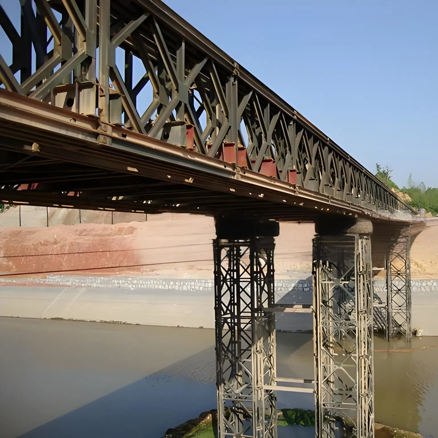 Construction Site Temporary Heavy-Load Steel Bailey Bridge