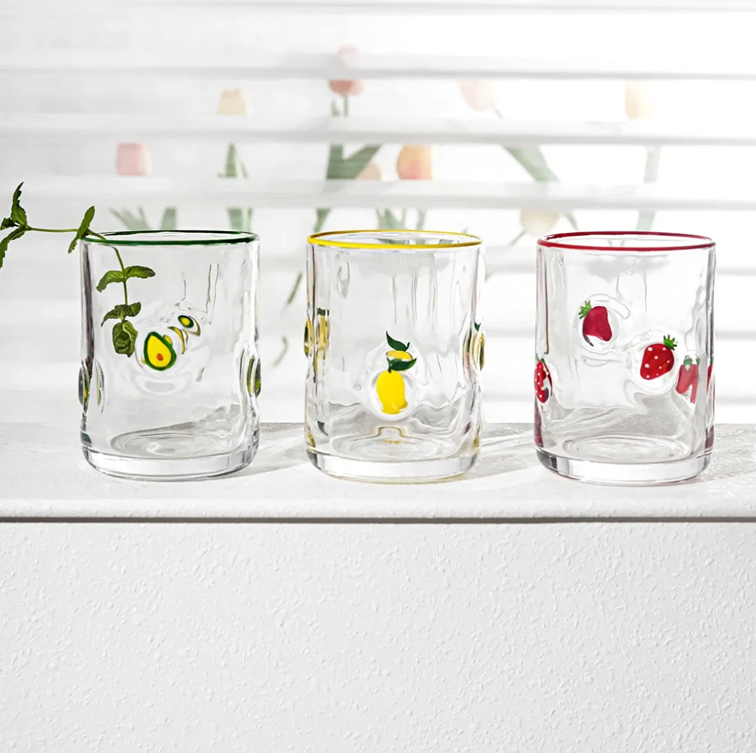 Стакан для сока с ручной росписью фруктов, 380 мл