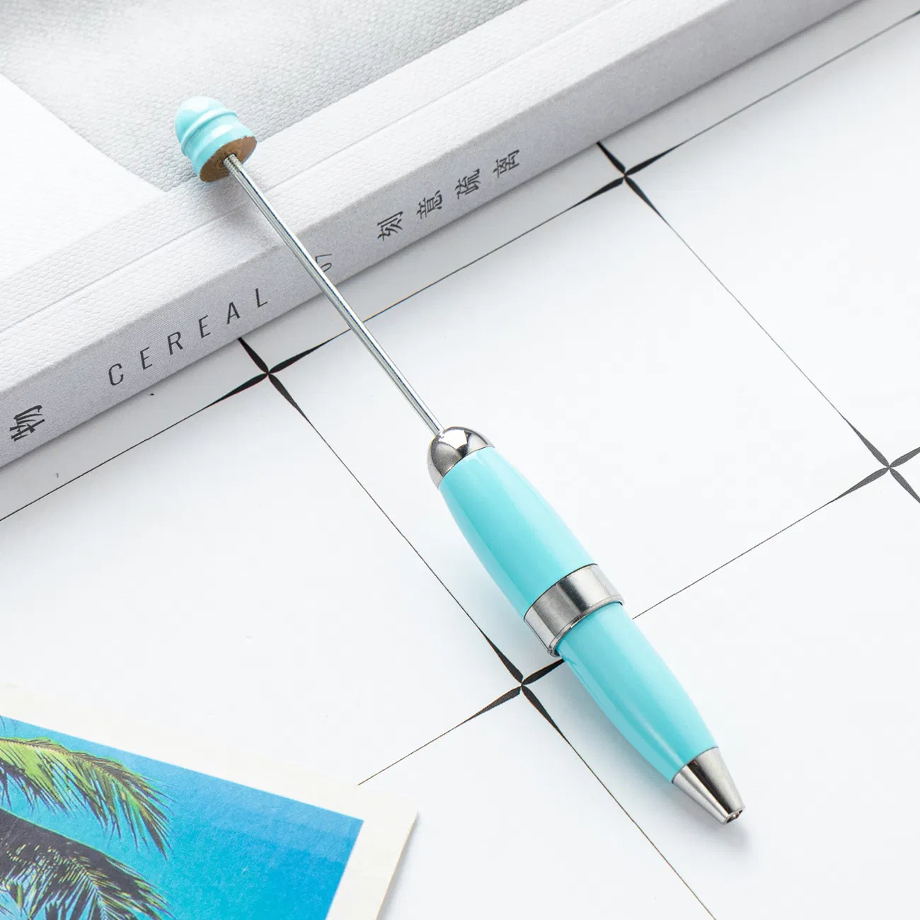 New Arrival Custom Metal Wholesale Beadable Keychain Beaded Pen Keyring DIY Personalized Novelty for Jewelry Making Toys