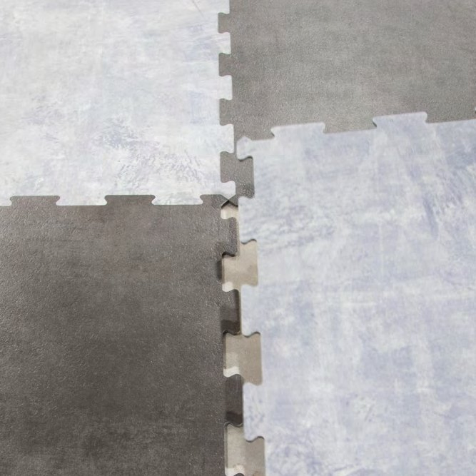 Art Shape Interlocking Tile Luxury Vinyl Tile Flooring