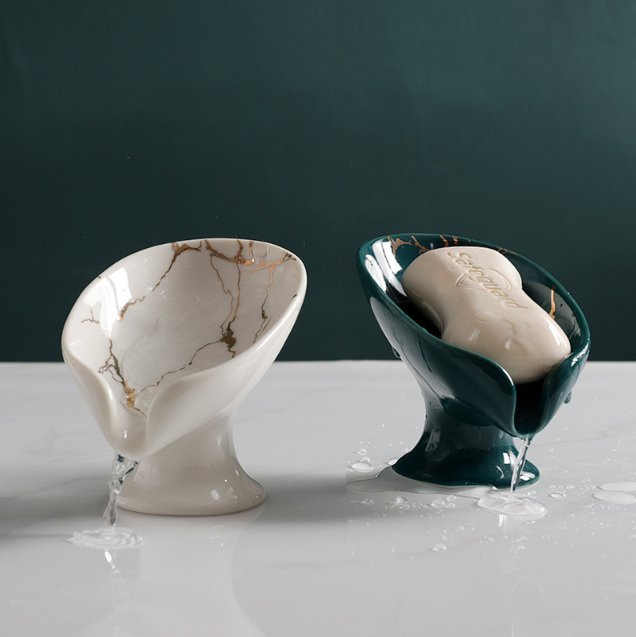 Textured Ceramic Soap Dish with Grooves Bathroom Accessories