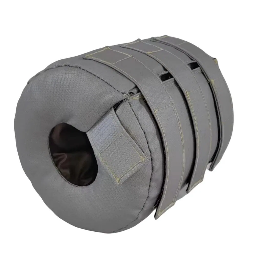 Thermal Protection Gray Silicone Fiberglass Cloth Removable Valve Insulation Cover