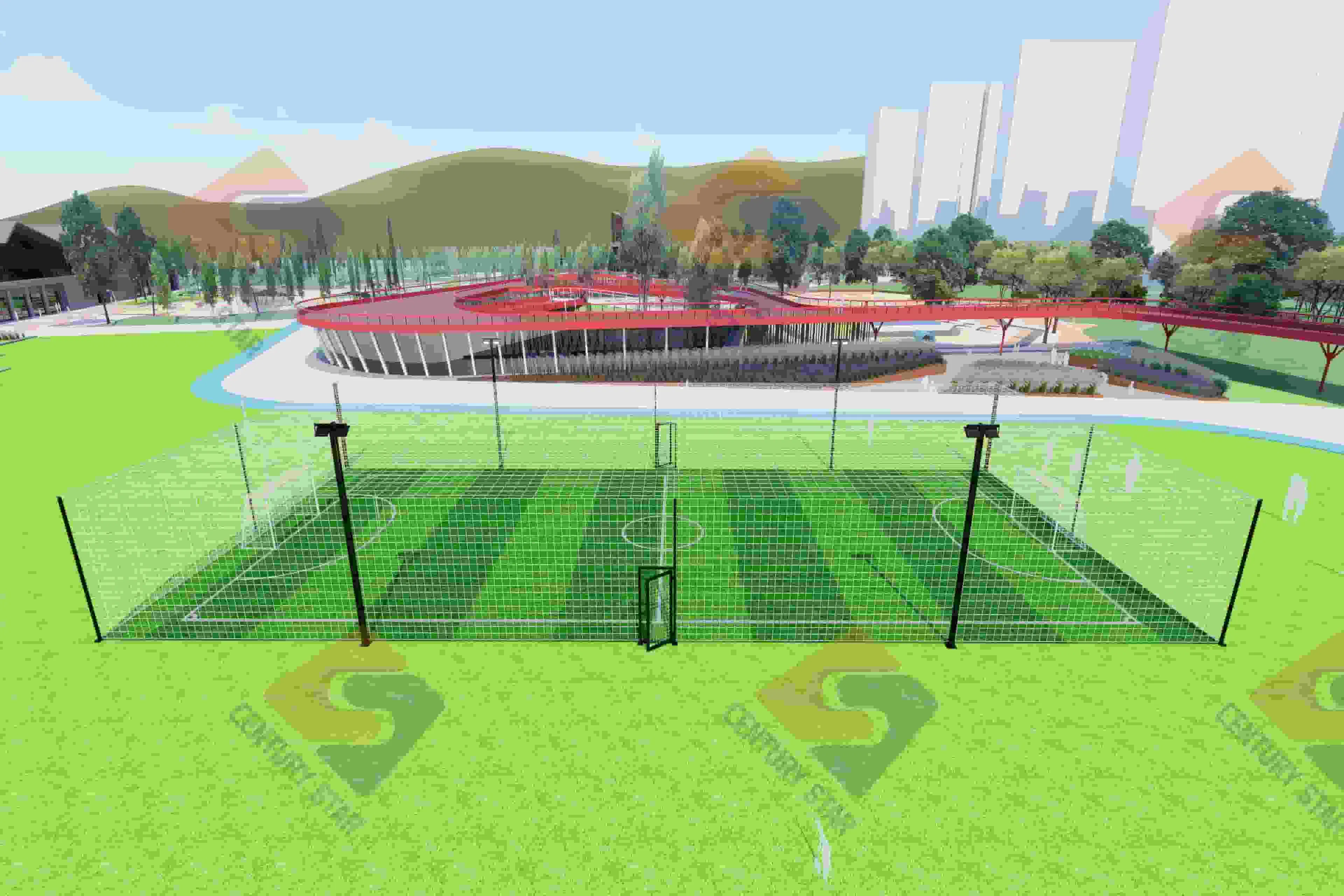 Customized Green Black White Hook and Loop Fence Soccer Fence for Yard and Sports Training