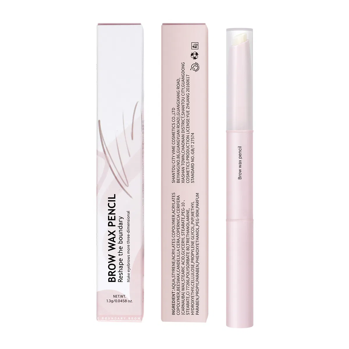 High Quality Custom Duo-End Styling Wax Eyebrow Soap Pen Brow Wax Pencil