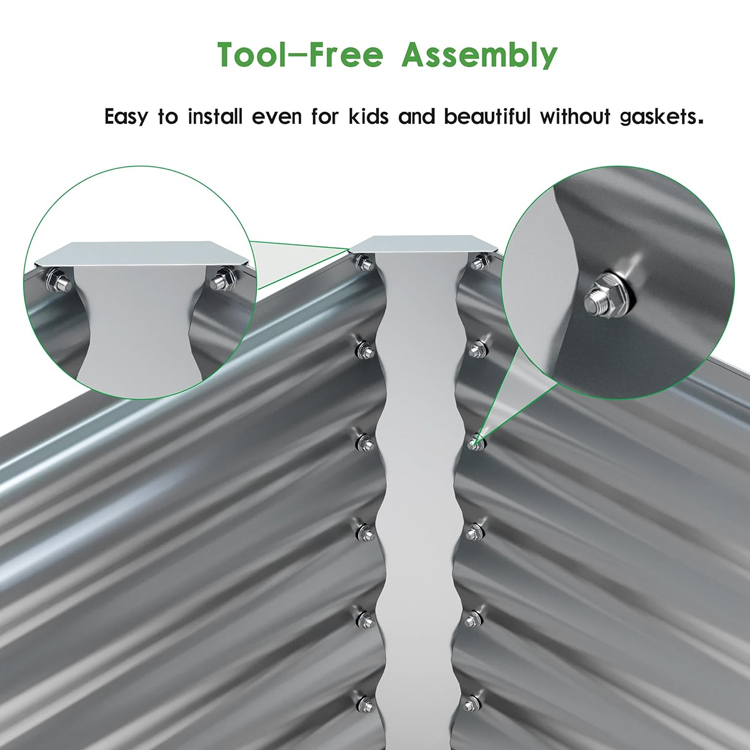 Ящик для растений оцинкованный приподнятый