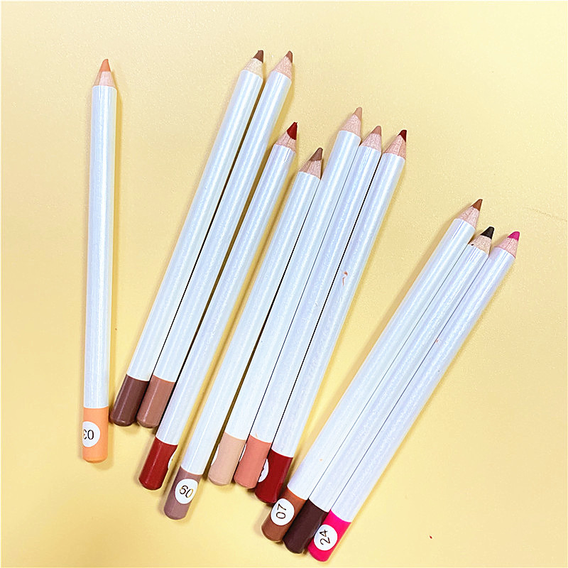 High Pigment Smooth Matte 24 Hour Long Lasting Waterproof Private Label Matte Pencil Vegan Lip Liner