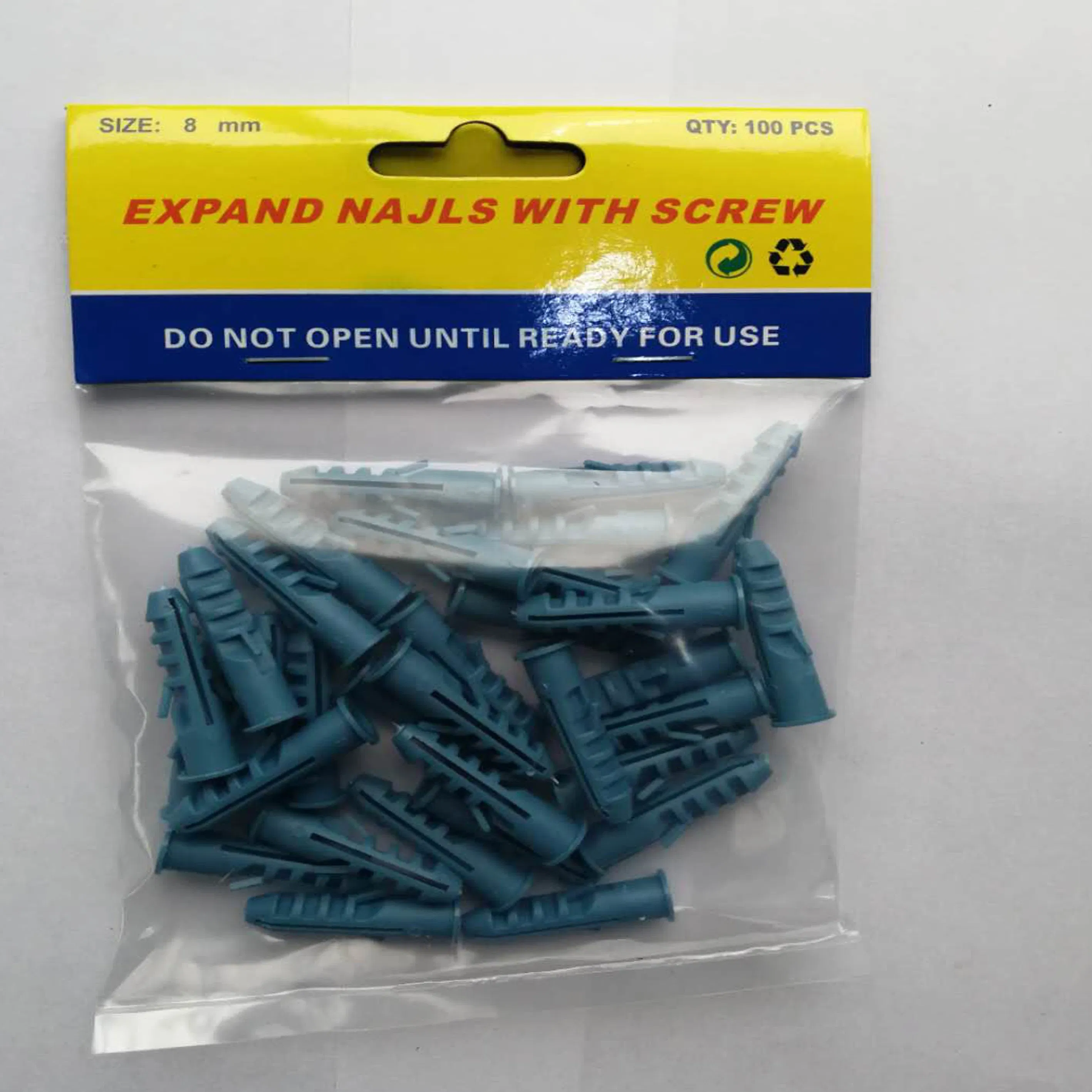 En08 M8 Plastic Expansion Bolt and Screw Anchor Shell