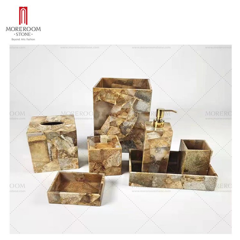 Gold Luxury Gemstone Bathroom Sets for Villa
