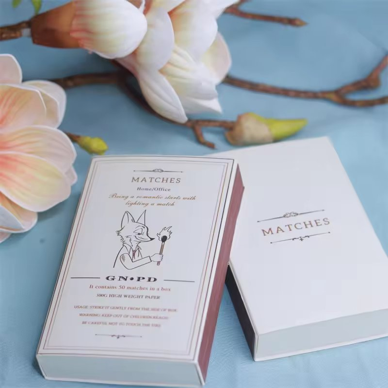 Factory Wholesale Customize Logo Boxed Matches with Wooden Stick White Matches for Cigar Candle Matches Box