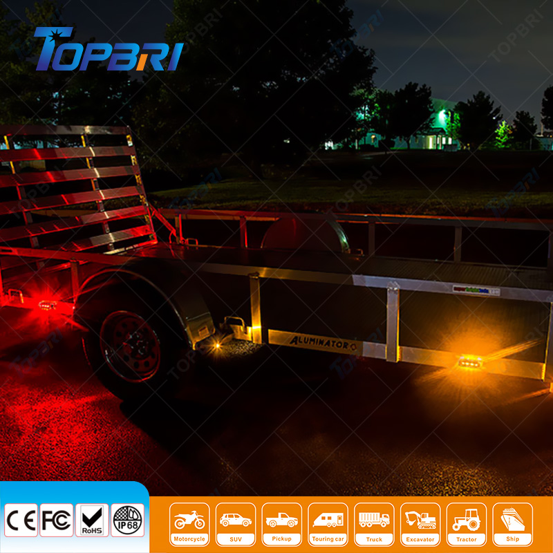 Боковые светодиодные габаритные огни 12В с красным поворотником