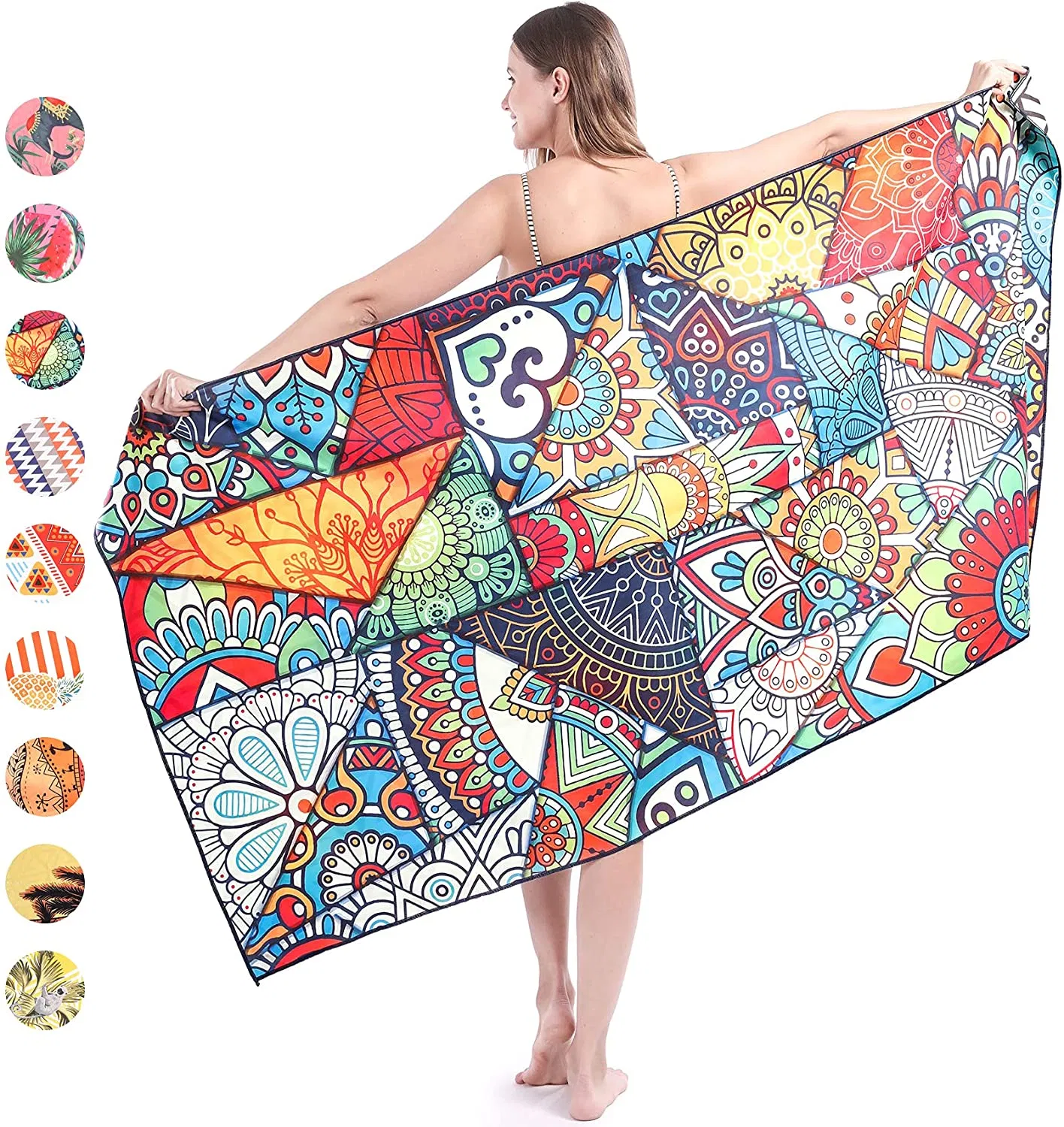 Free Design Custom Printed Logo Microfiber Towel Super Absorbent Quick Dry Soft Lightweight Sand Free Beach Towel