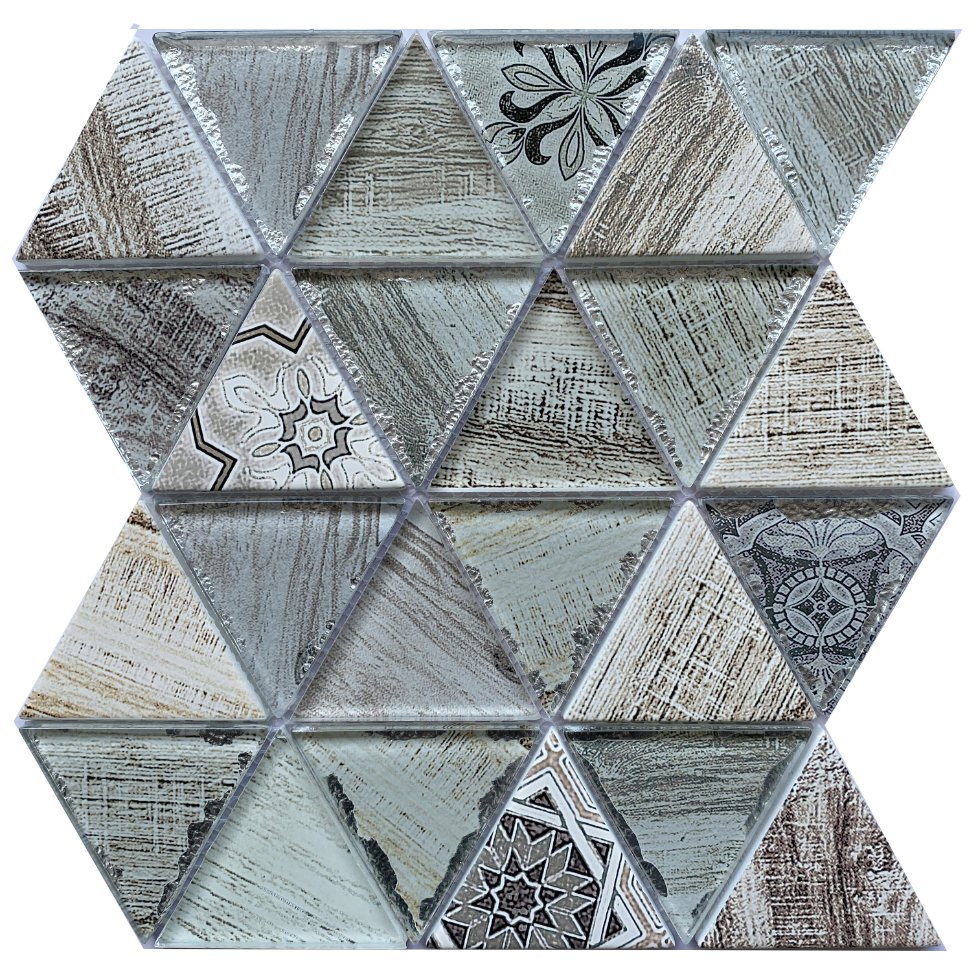 Мозаика для бассейна треугольная, стеклянная, классический стиль