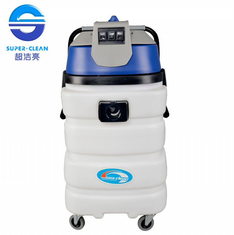 Industrial 90L Plastic Tank Wet and Dry Vacuum Cleaner with Two Motors