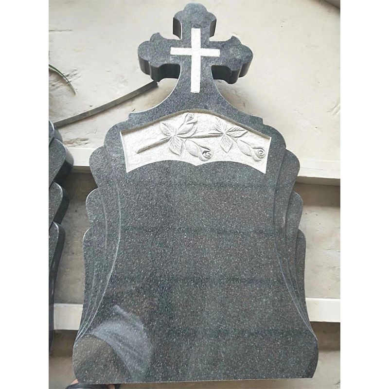 New G654 Dark Grey Granite Tombstone Cemetery Cross Headstones Wholesale