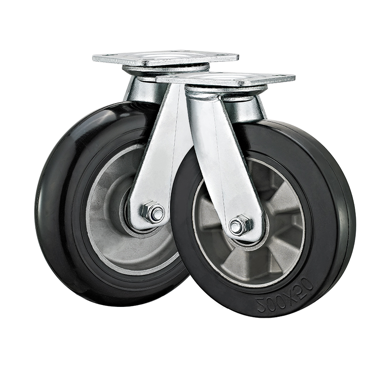 5"6"8" Heavy Duty Swivel Hand Trolley Wheel Castors High Elastic Rubber Wheels Industrial Casters