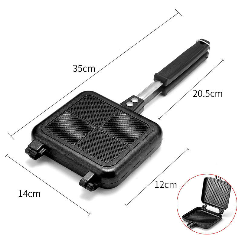 Best Selling Classic and Modern Square Aluminum Alloy Non-Stick Pan Sandwich Toaster Easy Clean Multi-Use for Kitchen Baking for Cooking