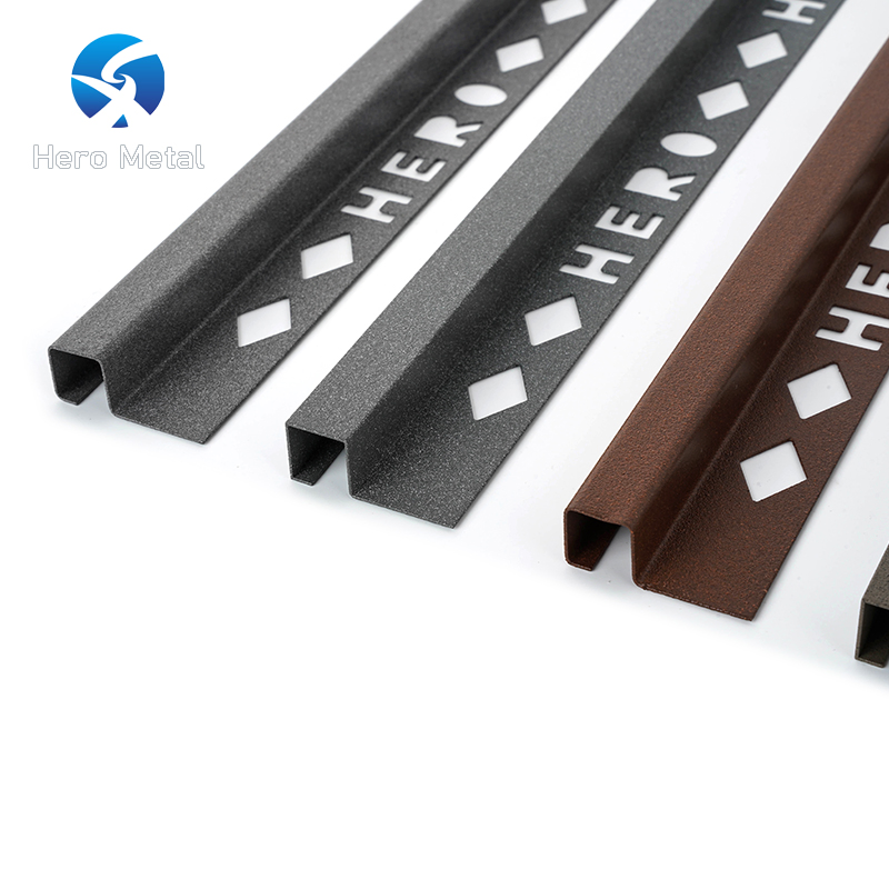 Top Quality Modern Office Transition Strip 2.2m Stone Grain Series Grey White Tile Space Square Shape Corner Edge Trim