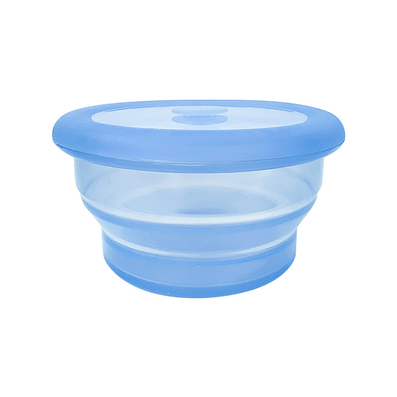 Retractable Outdoor Lunch Box, Sealed Fresh-Keeping Box, Microwaveable Lunch Box, Round Silicone Collapsible Lunch Box