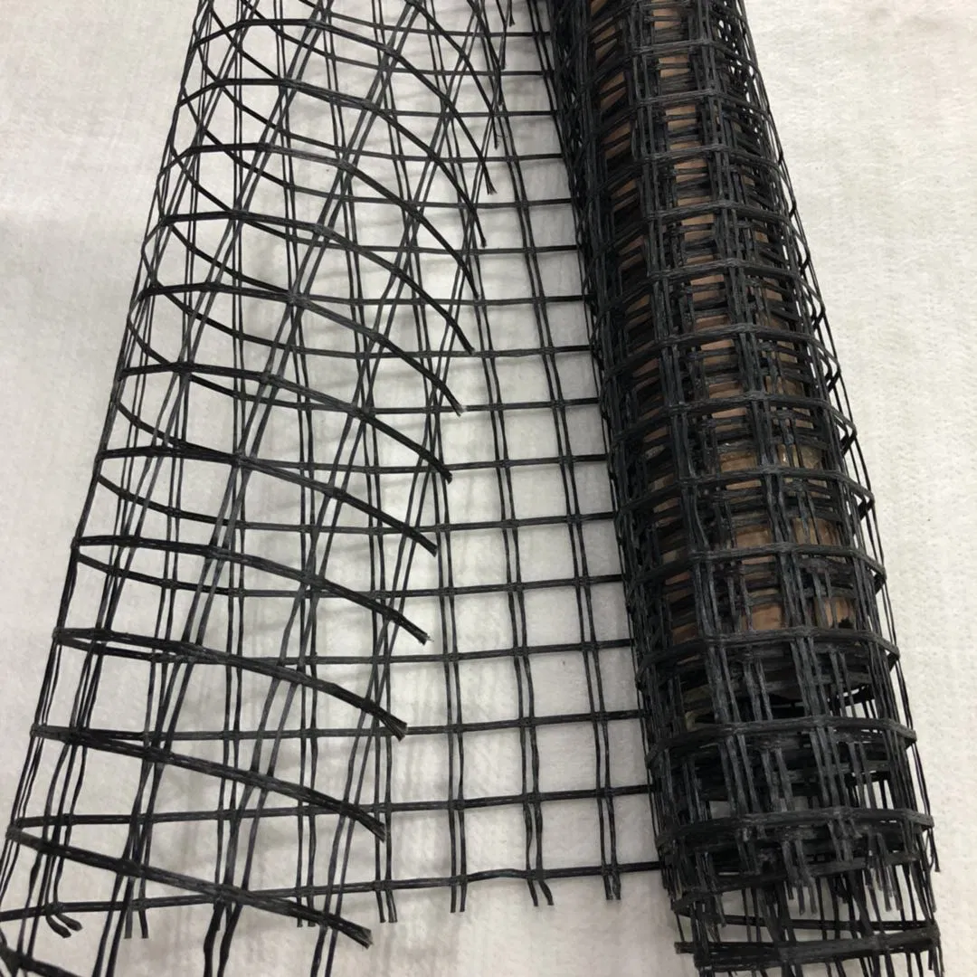 Black Color 120kn Synthetic Fiber Polypropylene / Polyester Biaxial Geogrid