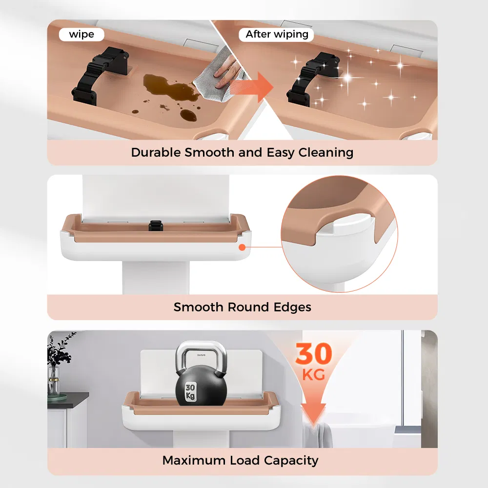 Commercial Restrooms Wall Mounted Baby Changing Diaper Station with Safety Straps Stand