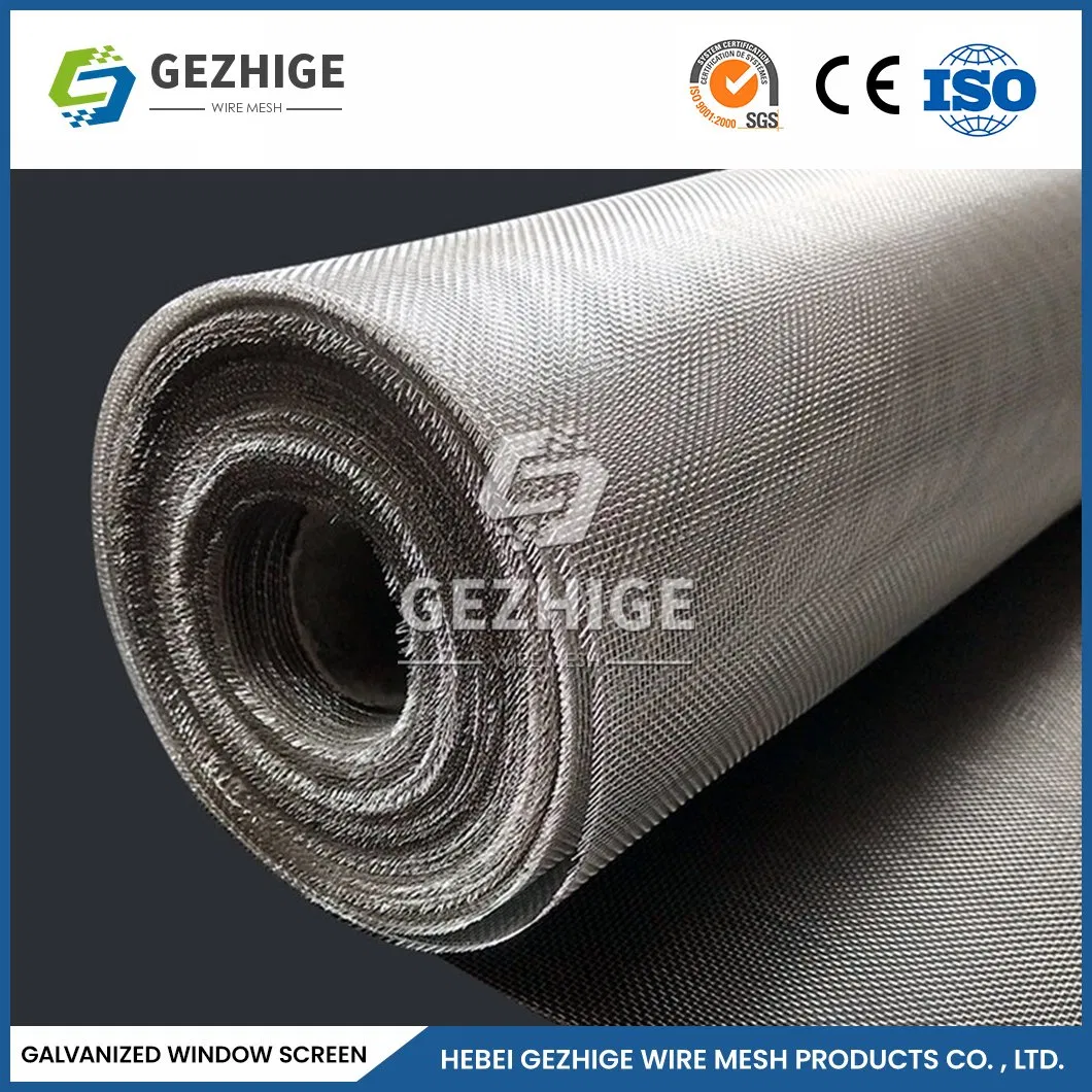 Gezhige High-Quality High Security Window Screen Suppliers 18 X 16 Mesh Pleated Folding Window Screen China Zinc-Plated Crimped Wire Mesh for Window Screen