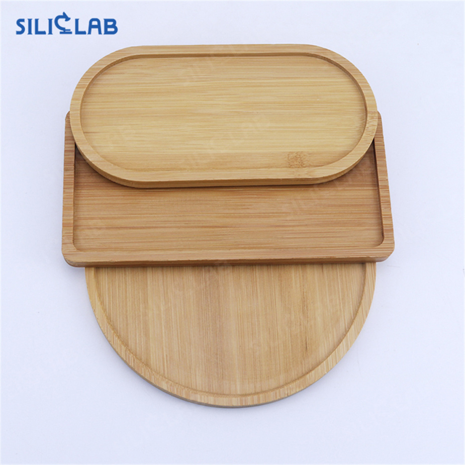 Custom Sized Oval Round Wooden Serving Platter Bamboo Rolling Tray