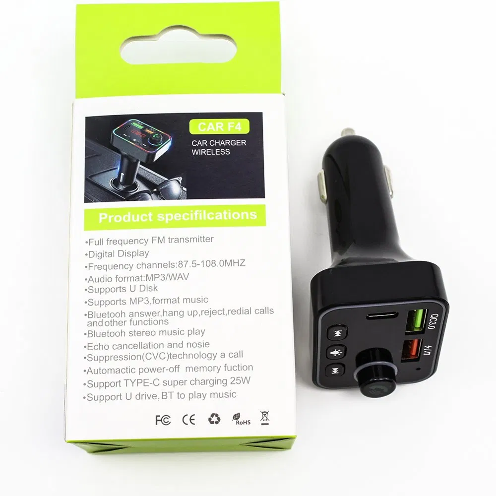 Rainbow LED Radio Adapter Bluetooth FM Transmitter Charger Car MP3 Player
