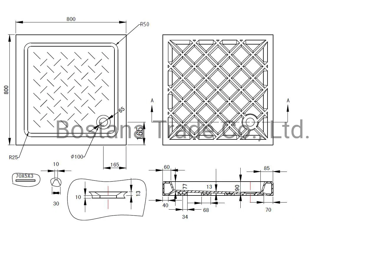Wc Sanitaryware Good Price White Square Bathroom Ceramic Shower Tray