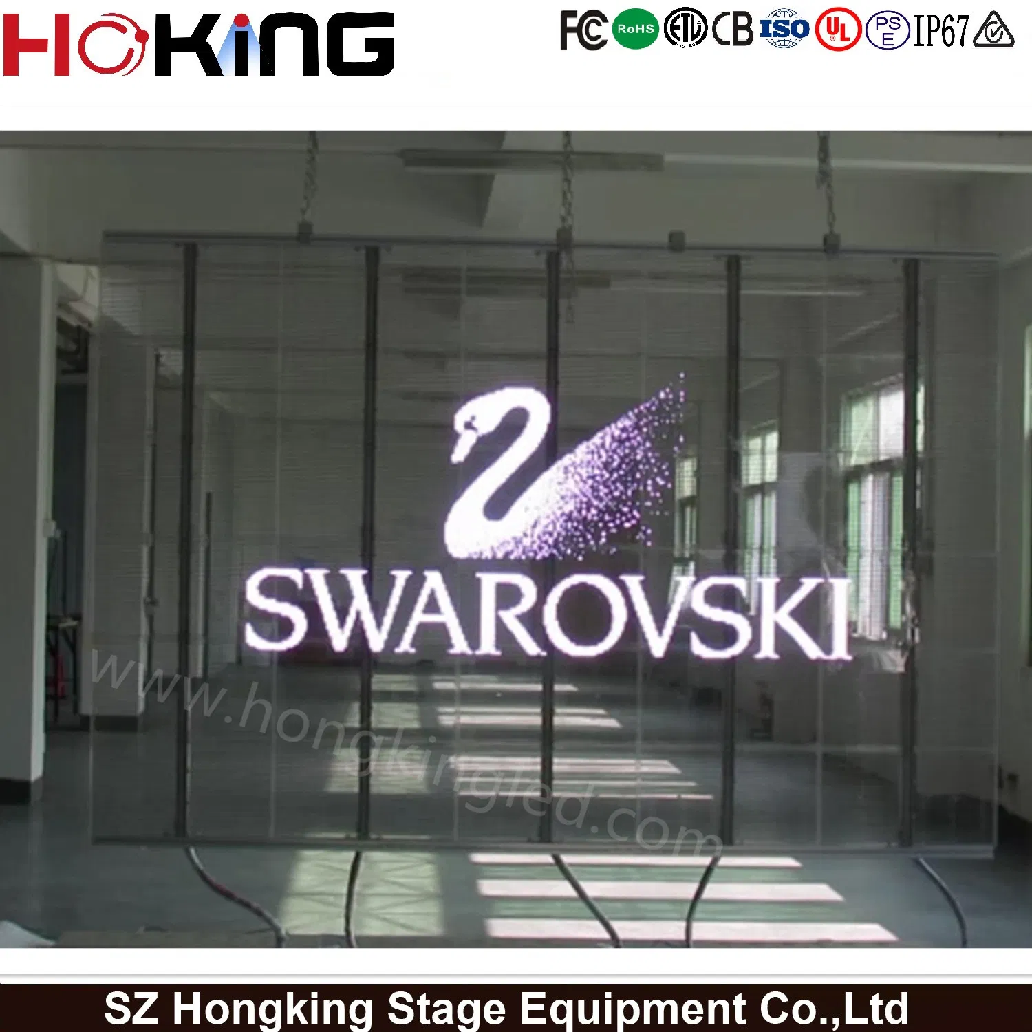 Outdoor High Brightness P3.9 P7.8 P10.4 Transparent Display for Jewelry Store/for Building/Curtain LED Display