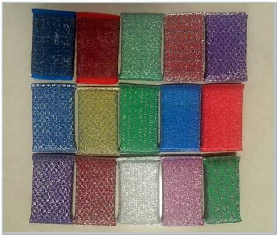 Scrub Cleaning Sponges/Dual Sided Scouring Pad and Sponge/Reusable Kitchen Scrubbing Sponges for Dishes