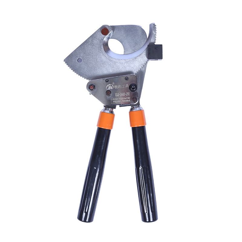Manual Ratcheting Cable Scissors Cable Cutter with Gears Steel Core Disconnecting Pliers