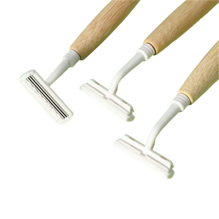 Zero Waste Customized Eco Friendly Biodegradable Disposable Men Beard Clipper Hotel Travel Natural Safety Razor Bamboo Shaver