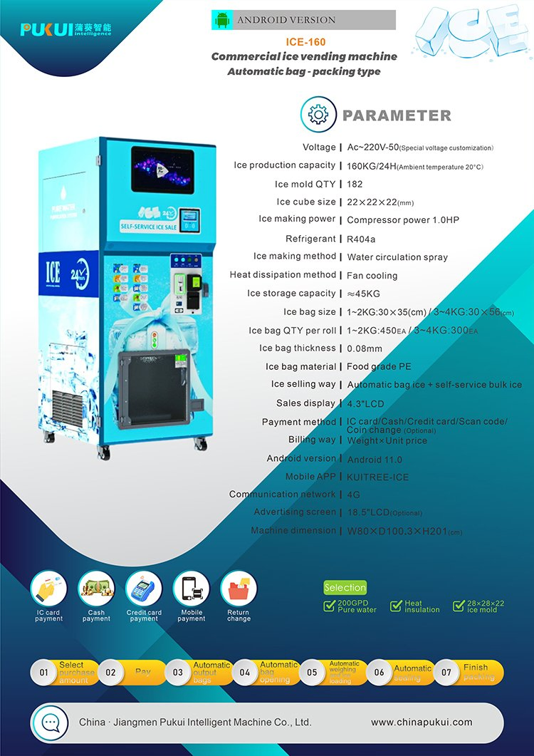 Ice Cube Making Auto Bagging Maker Machine Coin Operated Ice Vending Machines