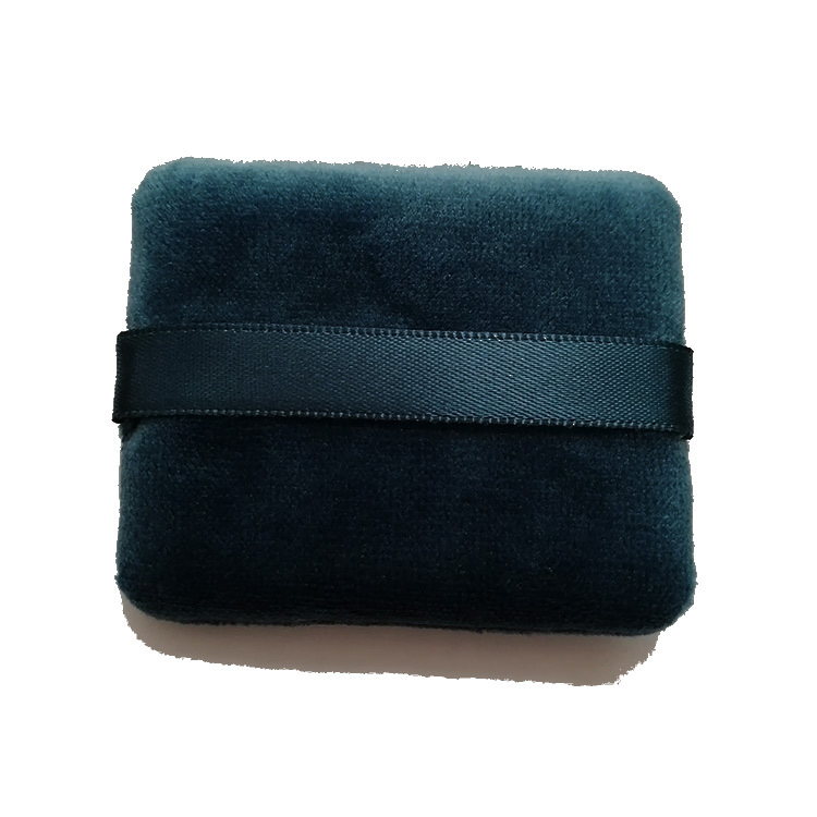 Factory Supplier Velvet Cotton Powder Puff Round Ribbon Flutter Air Cushion Sponge Makeup Velvet Flocked Sponge Puff