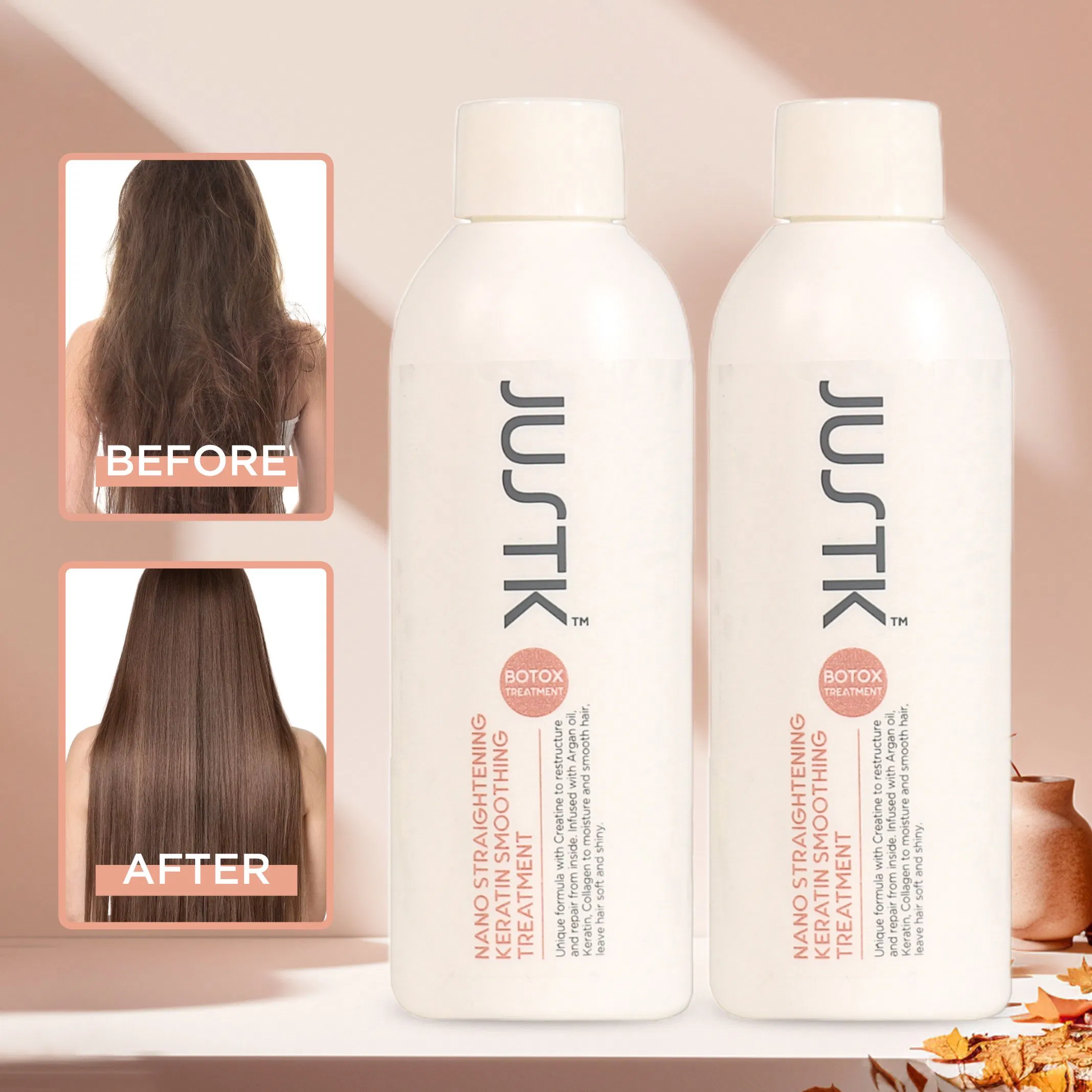 Justk Nano Hair Straightening Cream Argan Oil Smoothing Brazilian Keratin Hair Treatment