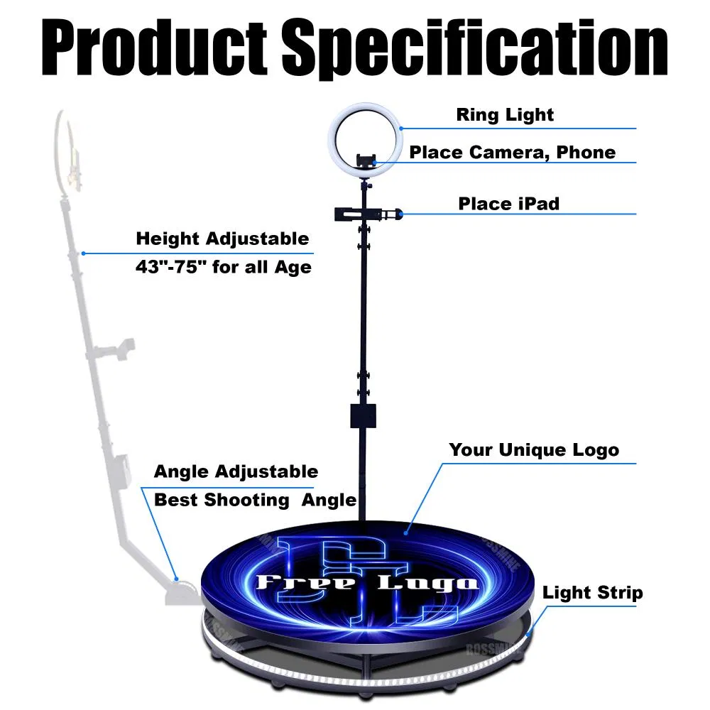 Портативная 360° вращающаяся платформа для селфи и фотосъемки