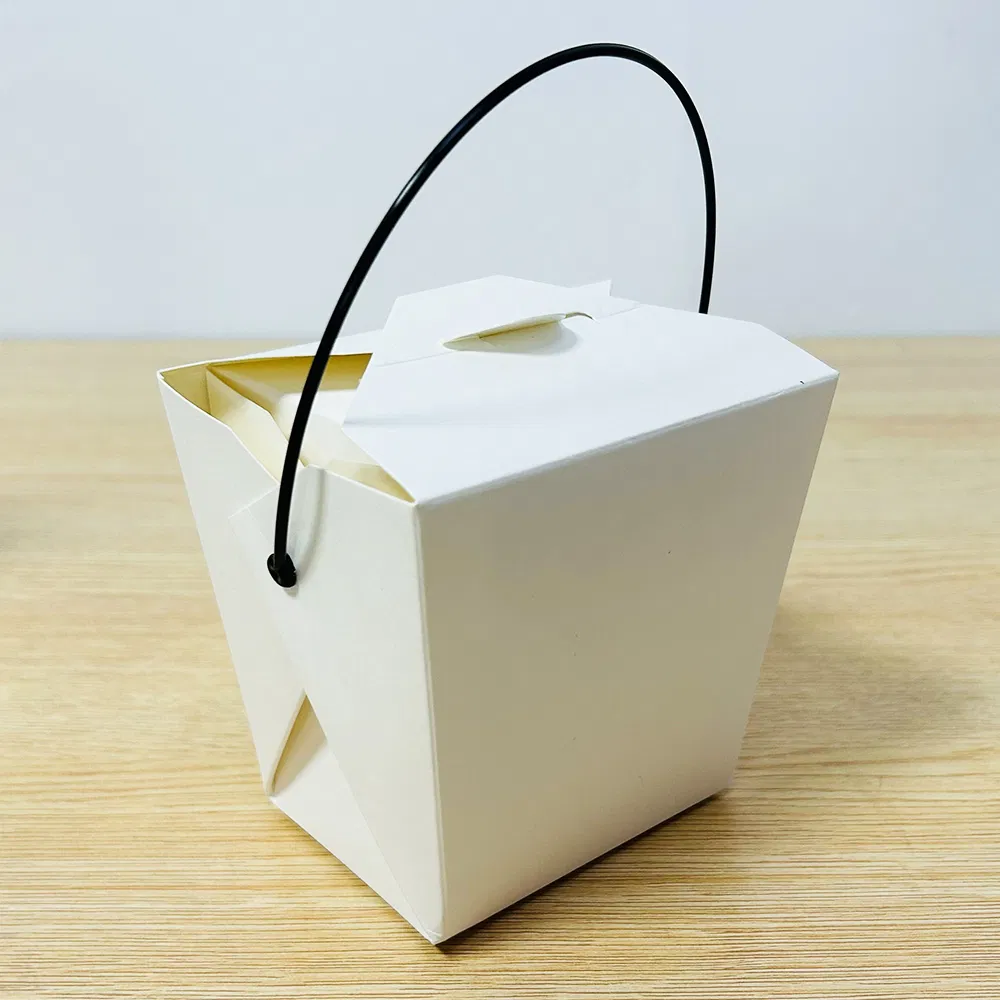 32oz Hand-Held Food Packing Boxes Oil-Proof Disposable Paper Noodles Box Take out